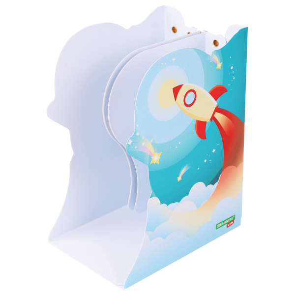 Подставка-держатель для книг и учебников фигурная BRAUBERG KIDS "Cosmo" раздвижная, металлическая, 238068 - Подставки для книг