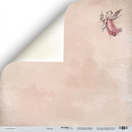 Лист двусторонней бумаги "Облака" из коллекции "Shabby Winter" 30*30 см от Scrapmir