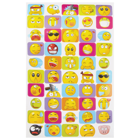 Альбом с наклейками "Смайлики", более 500 наклеек, 6 листов, склейка, ЮНЛАНДИЯ, 661779 - Наклейки