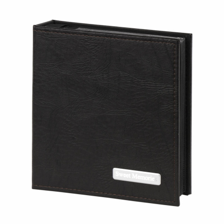 Фотоальбом BRAUBERG на 200 фото 10х15 см, под фактурную кожу, индивидуальный бокс, тёмно-коричневый, 391116 - Фотоальбомы