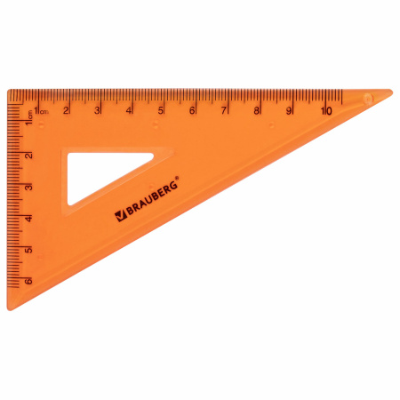 Набор чертежный малый BRAUBERG "FRUITY" (линейка 15 см, 2 треугольника, транспортир), ассорти, пенал, 210770 - Наборы чертежные