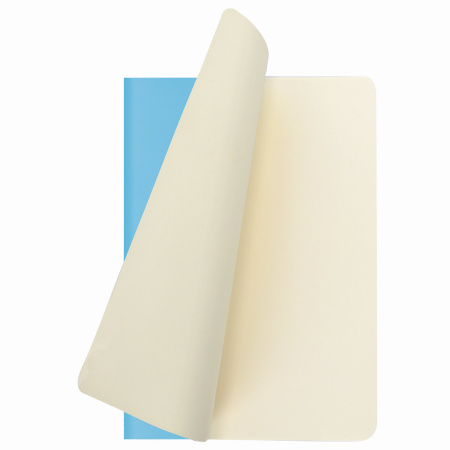 Тетрадь 60 л. в линию обложка кожзам SoftTouch, сшивка, B5 (179х250мм), ГОЛУБОЙ, BRAUBERG RAINBOW, 403886 - Тетради более 60 листов