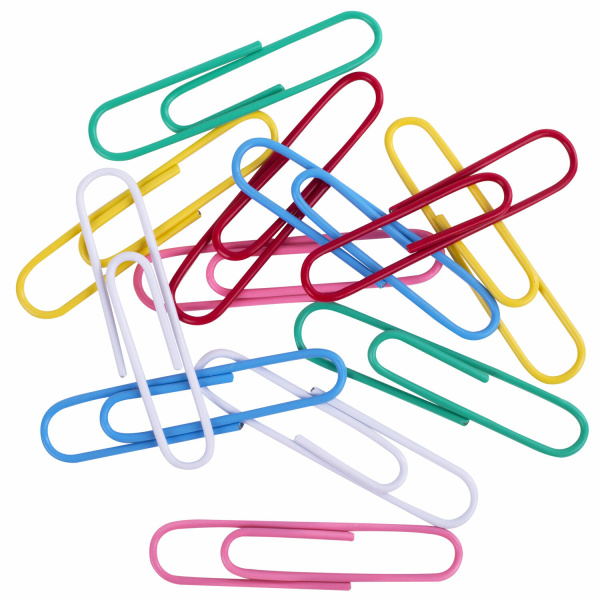 Скрепки большие ЭКСТРА ОФИСМАГ 50 мм цветные 50 штук, 271318 - Скрепки канцелярские