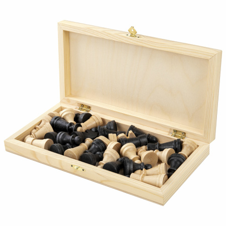 Шахматы классические обиходные, деревянные, лакированные, доска 29х29 см, ЗОЛОТАЯ СКАЗКА, 664669 - Настольные игры