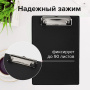 Доска-планшет МАЛЫЙ ФОРМАТ (158х230 мм), А5, STAFF, с прижимом, картон/ПВХ, ЧЕРНАЯ, 229556 - Планшеты и клипборды