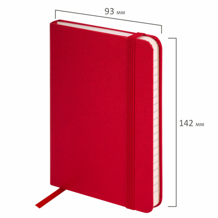 Блокнот МАЛЫЙ ФОРМАТ (93х142 мм) А6, BRAUBERG ULTRA, балакрон, 80 г/м2, 96 л., линия, красный, 113057 - Бизнес-блокноты и бизнес-тетради