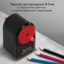 Точилка механическая BRAUBERG "ULTRA", для чернографитных и цветных карандашей, крепление к столу, корпус черный с красным, 228626 - Точилки механические