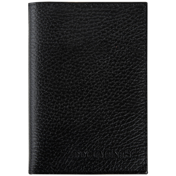 Обложка для автодокументов и паспорта натуральная кожа флоттер, "DOCUMENTS", черная, BRAUBERG 238193 - Обложки для автодокументов и бумажники водителя