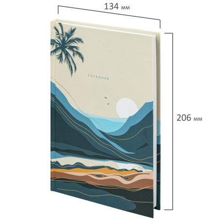 Блокнот А5 (134х206 мм), 80 л., твёрдый, клетка, фольга, STAFF, "Mountains", 114431 - Блокноты в книжном переплете