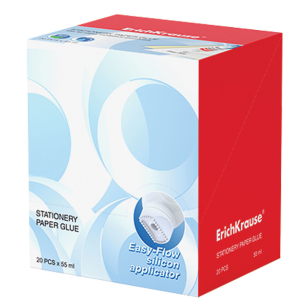 Клей канцелярский ERICH KRAUSE, 55 мл, с силиконовым наконечником, 21024 - Клей канцелярский