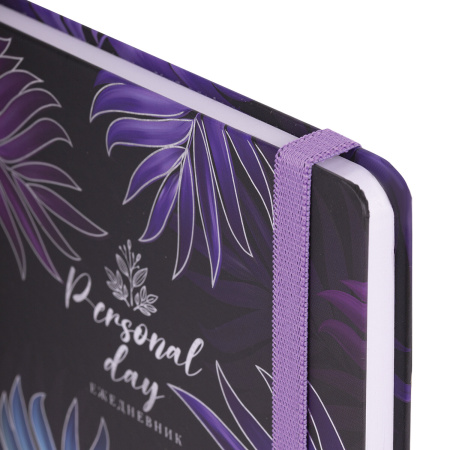 Ежедневник недатированный с резинкой А5 (145х203 мм), BRAUBERG, твердый, фольга, 128 л., "Tropical", 114565 - Ежедневники с твердой обложкой