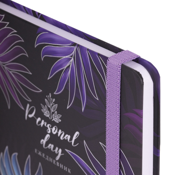 Ежедневник недатированный с резинкой А5 (145х203 мм), BRAUBERG, твердый, фольга, 128 л., "Tropical", 114565 - Ежедневники с твердой обложкой