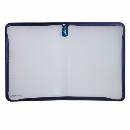 Папка на молнии пластиковая А4, ОБЪЕМНАЯ, 335х240х20 мм, матовая диагональ, BRAUBERG, РОССИЯ, 226036 - Папки пластиковые на молнии