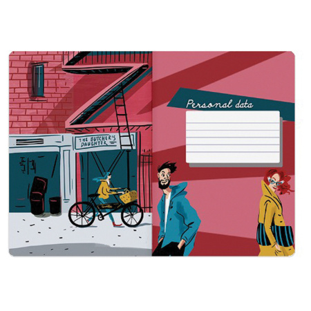 Тетрадь ЕВРО А5 40 л. BRUNO VISCONTI сшивка, клетка, Soft Touch, бежевая бумага 70 г/м2, "ПРИТЯЖЕНИЕ", 7-40-001/31 - Тетради 40-48 листов