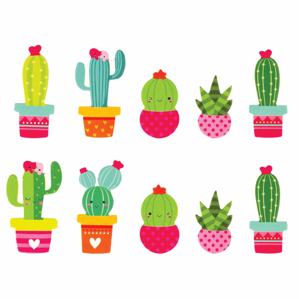 Наклейки из EVA "Ламы и кактус", 24 штуки, ассорти, ЮНЛАНДИЯ, 662687 - Наклейки