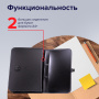 Папка-портфель пластиковая BRAUBERG "КОНСУЛ" А4 (370х280х120 мм), 2 отделения, фактура "бисер", черная, 223079 - Портфели пластиковые