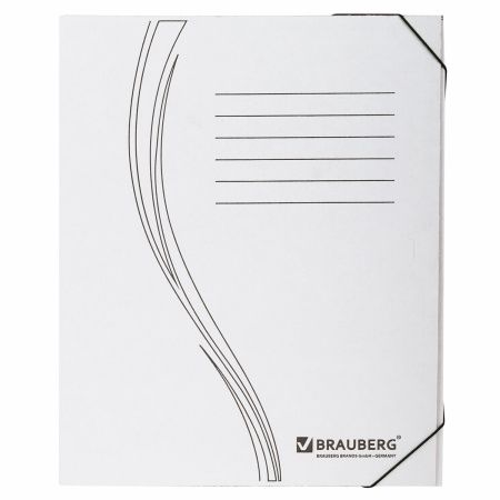 Папка архивная с резинкой А4 (325х250 мм), 45 мм, до 400 листов, плотная, микрогофрокартон, БЕЛАЯ, BRAUBERG, 126511 - Накопители документов