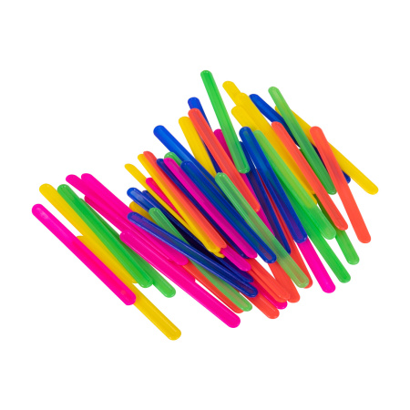 Счетные палочки неоновые 50 штук в пластиковом пенале, ассорти, ЮНЛАНДИЯ, 106284 - Счетные палочки и счеты