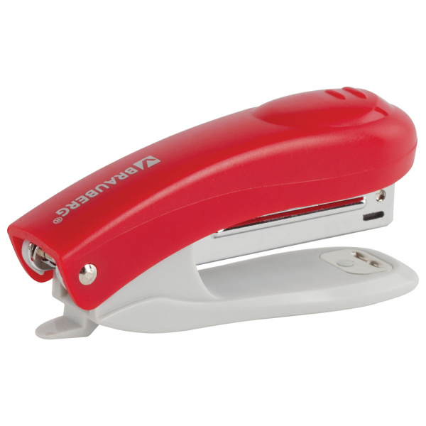 Степлер №10 BRAUBERG "Original", до 12 листов, с антистеплером, красный, 222532 - Степлеры настольные