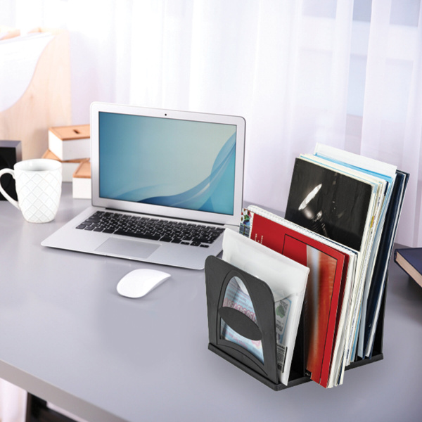 Лоток-сортер для бумаг BRAUBERG STYLE, 4 отделения, 210х210х170 мм, сборный, черный, 238113, СО02 - Лотки и подставки секционные