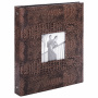 Фотоальбом BRAUBERG на 20 магнитных листов, 23х28 см, под кожу крокодила, темно-коричневый, 390493 - Фотоальбомы