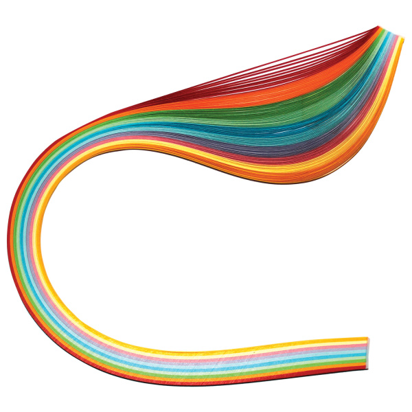 Бумага для квиллинга "Радуга", 10 цветов, 100 полос, 5 мм х 300 мм, 80 г/м2, ОСТРОВ СОКРОВИЩ, 128754 - Цветная бумага