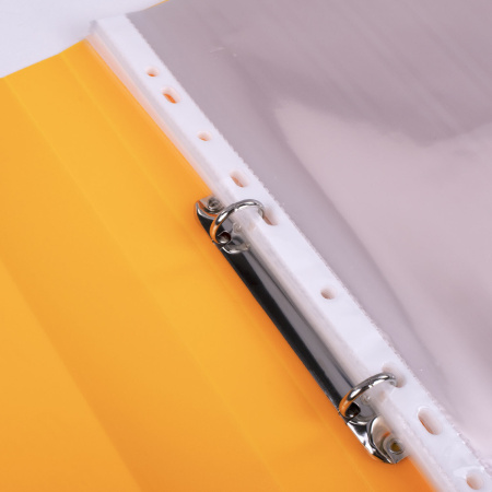 Папка для портфолио и презентаций, 2 кольца, 20 файлов, пластик, желтая, BRAUBERG, 126676 - Портфолио