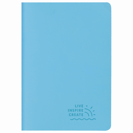 Тетрадь 48 л. в клетку обложка кожзам SoftTouch, сшивка, A5 (147х210мм), ГОЛУБОЙ, BRAUBERG RAINBOW, 403880 - Тетради 40-48 листов