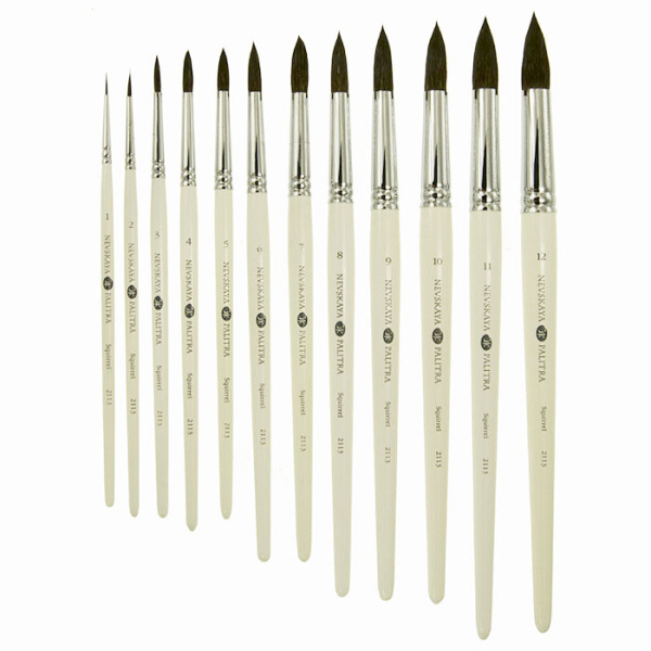 Кисть "Невская Палитра" Белка №4 круглая короткая ручка - Кисти художественные из натурального волоса