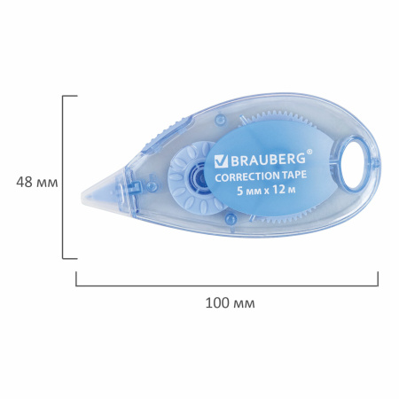Корректирующая лента BRAUBERG PASTEL, 5 мм x 12 м, механизм перемотки, ВЫГОДНАЯ УПАКОВКА 3 штуки в блистере, 271252 - Корректирующие ленты