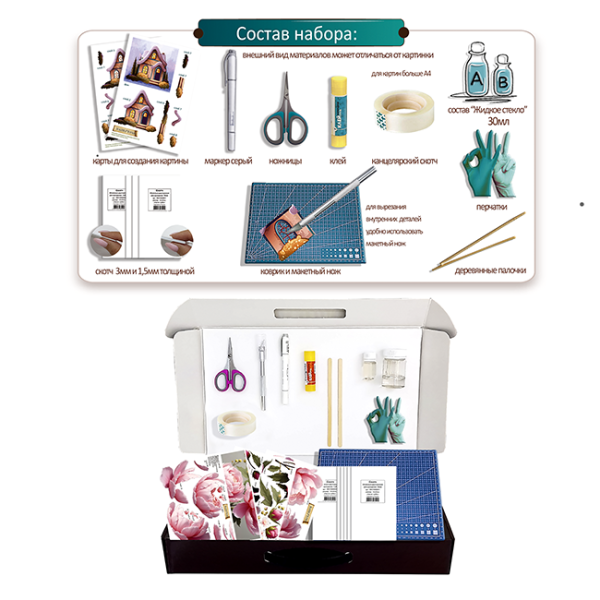 Набор папертоль “Пионы Алерти” - Папертоль