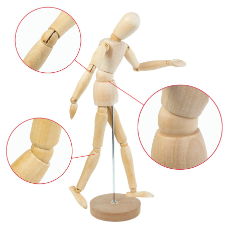 Манекен человека художественный BRAUBERG ART CLASSIC, женский, дерево, высота 51 см., 191292 - Манекены