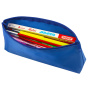 Пенал-косметичка ПИФАГОР на молнии, текстиль, синий, 19х4х9 см, 229004 - Пеналы мягкие