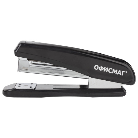 Степлер №24/6, 26/6 ОФИСМАГ, до 25 листов, черный, 229691 - Степлеры настольные