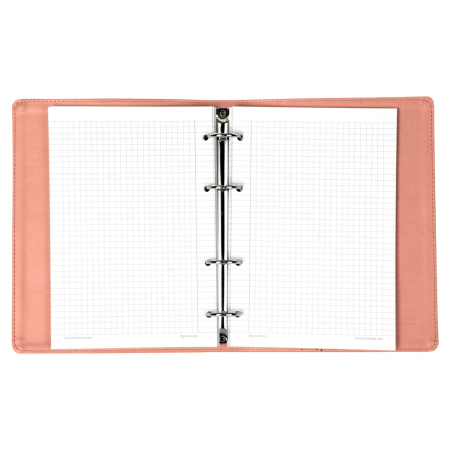 Тетрадь на кольцах А5 (180х220 мм), 120 листов, под кожу, клетка, BRAUBERG "Joy", розовый/светло-розовый, 129990 - Тетради на кольцах и сменные блоки к ним