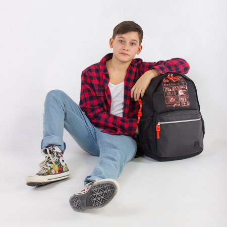 Рюкзак BRAUBERG FASHION CITY универсальный, "Manga Anime", черный, 46х31х15 см, 270811 - Рюкзаки городские для старшеклассников и студентов