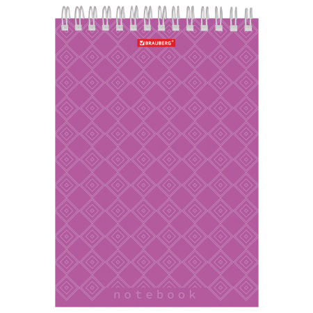 Блокнот А5 146х205 мм, 60 л., гребень, картон, жесткая подложка, клетка, BRAUBERG, "Классика", 129812 - Блокноты