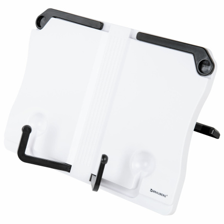 Подставка для книг и учебников BRAUBERG White, регулируемый угол наклона, прочный ABS-пластик, 238063 - Подставки для книг