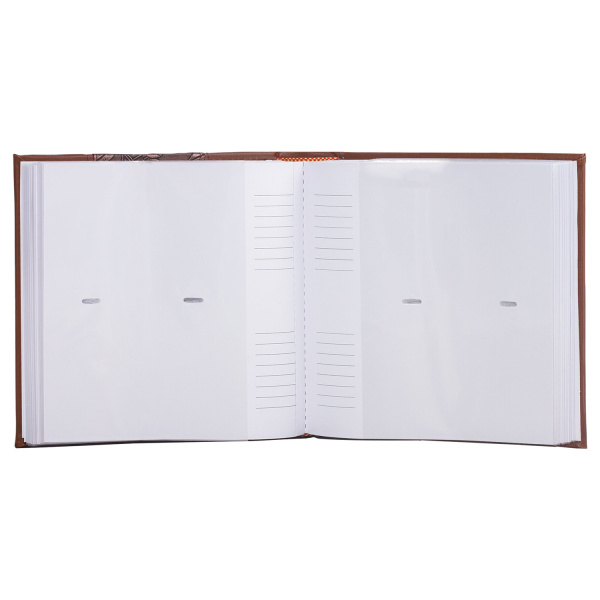 Фотоальбом BRAUBERG на 200 фото 10х15 см, под кожу (комбинированную), бумажные страницы, бокс, коричневый, 390483 - Фотоальбомы