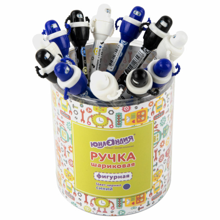 Ручка фигурная шариковая ЮНЛАНДИЯ "Робот", корпус ассорти, СИНЯЯ, пишущий узел 0,7 мм, 143790 - Ручки фигурные