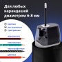 Точилка электрическая BRAUBERG ONE фреза с автостопом, 4 батарейки AA/USB (под адаптер), 270577 - Точилки электрические