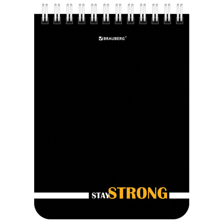 Блокнот МАЛЫЙ ФОРМАТ А6 108х145 мм, 40 л., гребень, картон, клетка, BRAUBERG, "Black & notes", 114389 - Блокноты