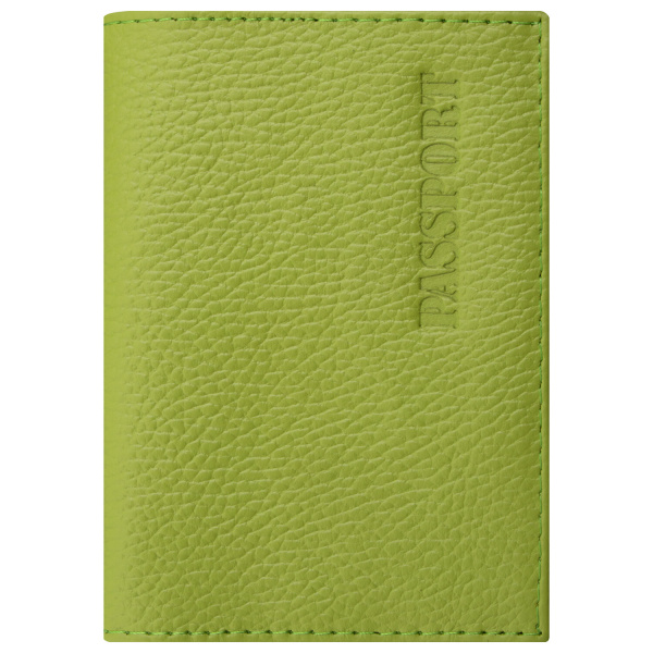 Обложка для паспорта натуральная кожа флоттер, "PASSPORT", салатовая, STAFF "Profit", 237204 - Обложки для паспорта