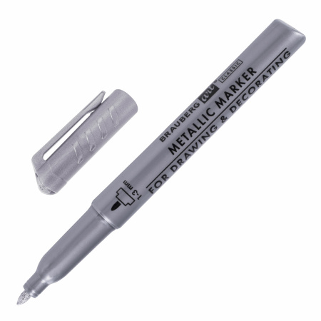 Набор маркеров для декорирования и рисования 3 ЦВЕТА BRAUBERG ART METALLIC, линия письма 1-3 мм, 152440 - Маркеры для хобби