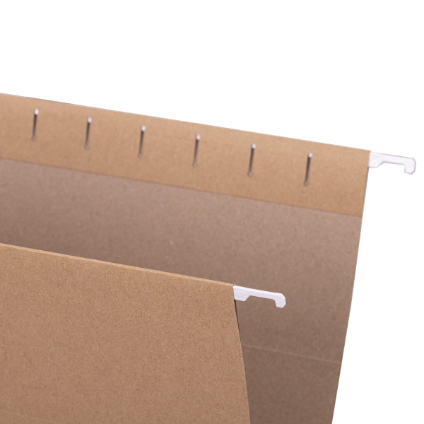Подвесные папки A4/Foolscap (404х240 мм) до 80 л., КОМПЛЕКТ 10 шт., крафт-картон, STAFF, 270937 - Подвесные папки Foolscap