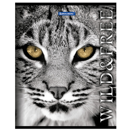 Тетрадь А5, 48 л., BRAUBERG скоба, клетка, обложка картон, ДИКИЕ И СВОБОДНЫЕ, 1 шт, 401810 - Тетради 40-48 листов