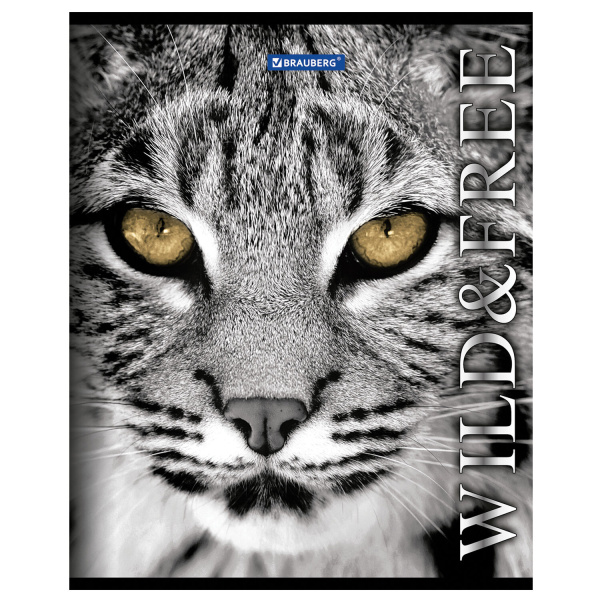 Тетрадь А5, 48 л., BRAUBERG скоба, клетка, обложка картон, ДИКИЕ И СВОБОДНЫЕ, 1 шт, 401810 - Тетради 40-48 листов
