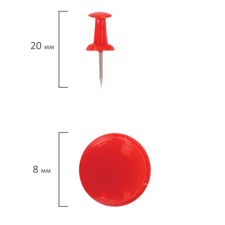 Силовые кнопки-гвоздики ОФИСМАГ, цветные, 50 шт., в картонной коробке., 222092 - Кнопки канцелярские Силовые кнопки-гвоздики ОФИСМАГ, цветные, 50 шт., в картонной коробке., 222092 - Кнопки канцелярские