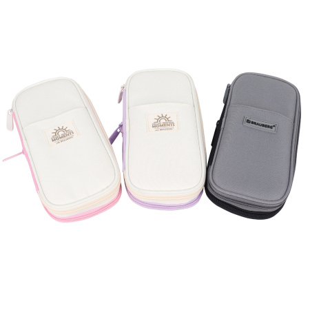 Пенал-трансформер BRAUBERG, полиэстер, 22х10х3 см, "Charcoal gray", 271561 - Пеналы мягкие