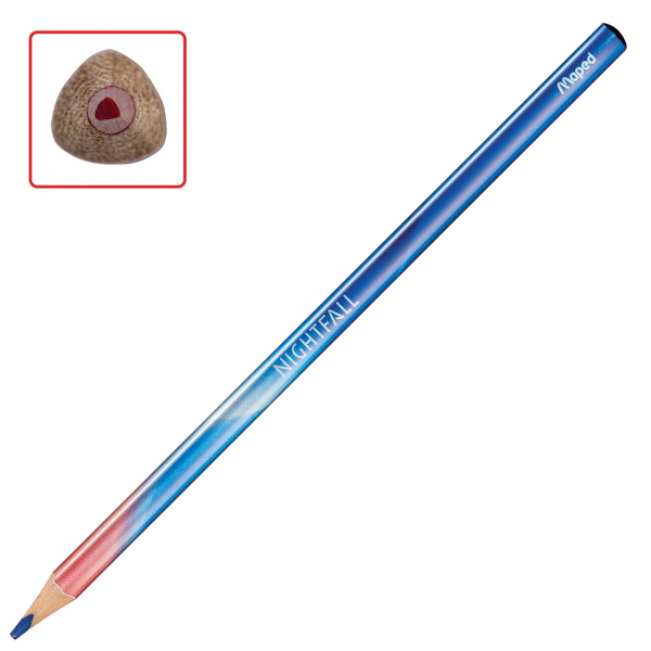 Карандаши цветные MAPED "Nightfall", набор 12 цветов, трехгранные, корпус градиент металлик, 831700 - Карандаши цветные